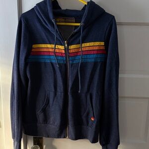 Aviator Nation Navy Hoodie with Subtle Rainbow